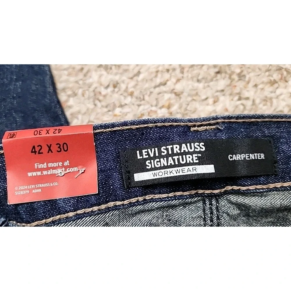 Levi‎ Strauss Signature 42x30 Men's 100% Cotton Carpenter Jeans NWT 44x31 Actual